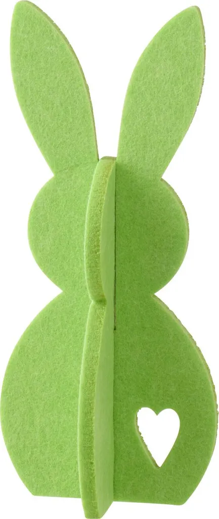 Lapin en feutre vert incassable J-Line : déco de Pâques sûre et jolie