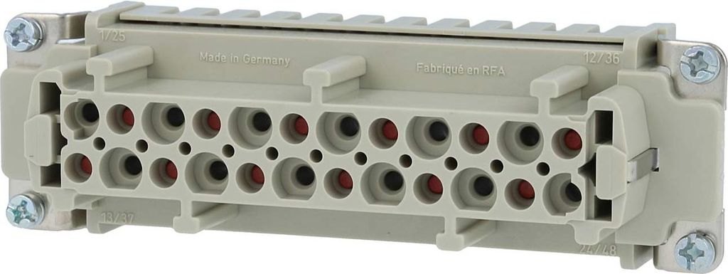 HARTING Han 10HvE mit 2 Schaltkontakte Buchseneinsatz (F) Crimpanschluss, 12-polig 10/2+PE 830V - 500V Steuerkontakt,