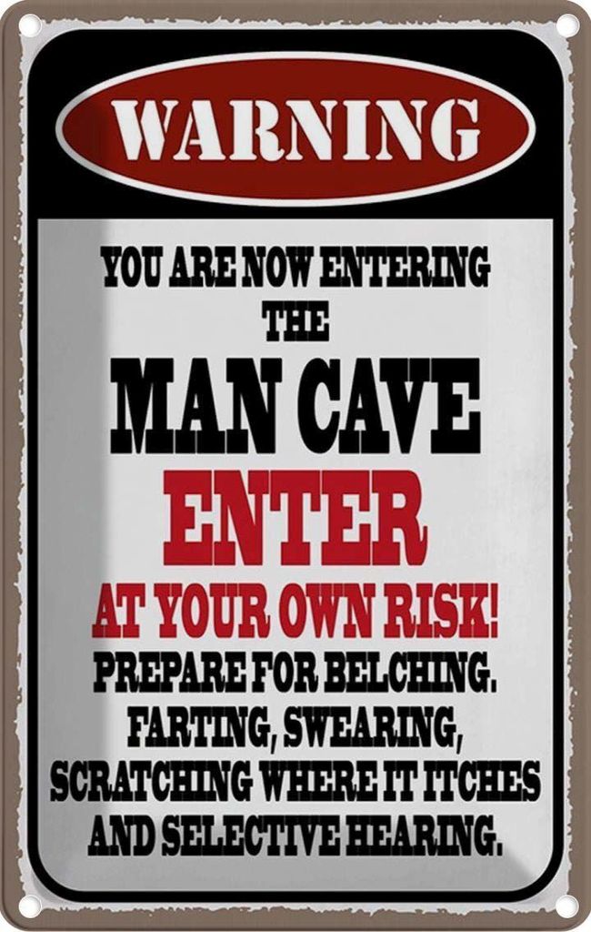 vianmo Blechschild 30x20 cm warning man cave enter at your risk