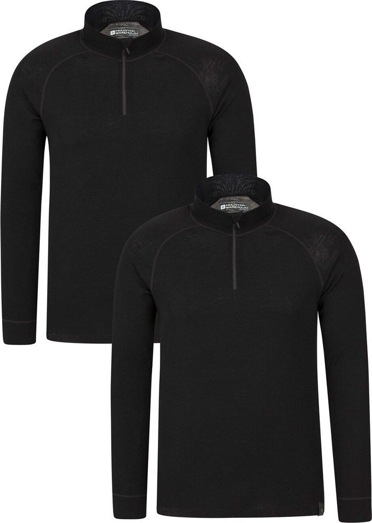 Mountain Warehouse - Base Layer Oberteil für Herren (2er-Pack) MW485 (L) (Schwarz)