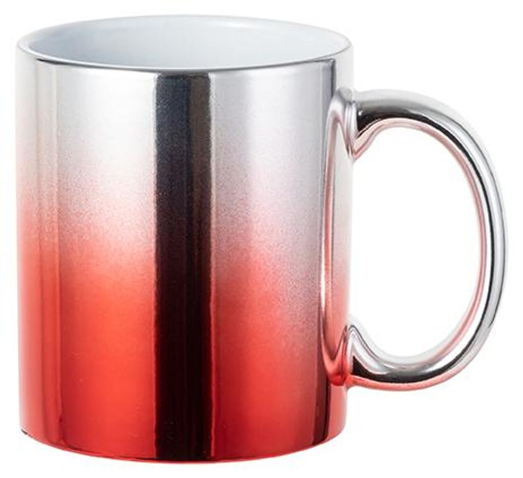 Tasse für Sublimation - Red / Silver Chromeffekt - 11oz / Produktbild 