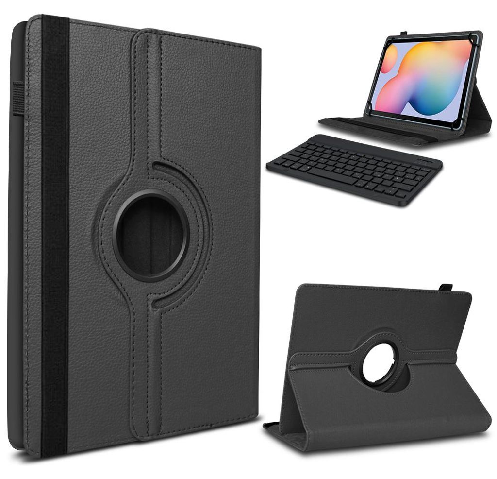 Tablet Hülle Tastatur Tasche für Samsung Galaxy Tab S6 Lite Schutzhülle BluetoothFarbe 360 Uni:Schwarz