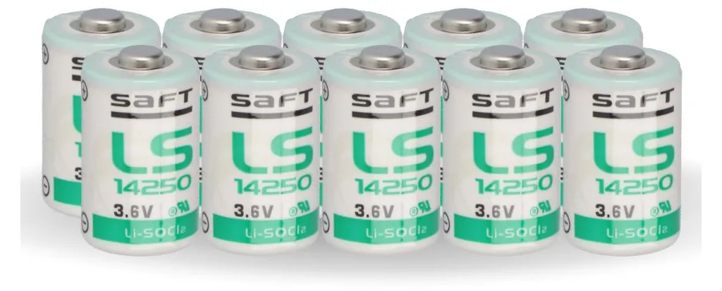 Pile Lithium 3.6V LS 14250 Saft 1/2 AA Lot de 10 pour Alarmes et Capteurs