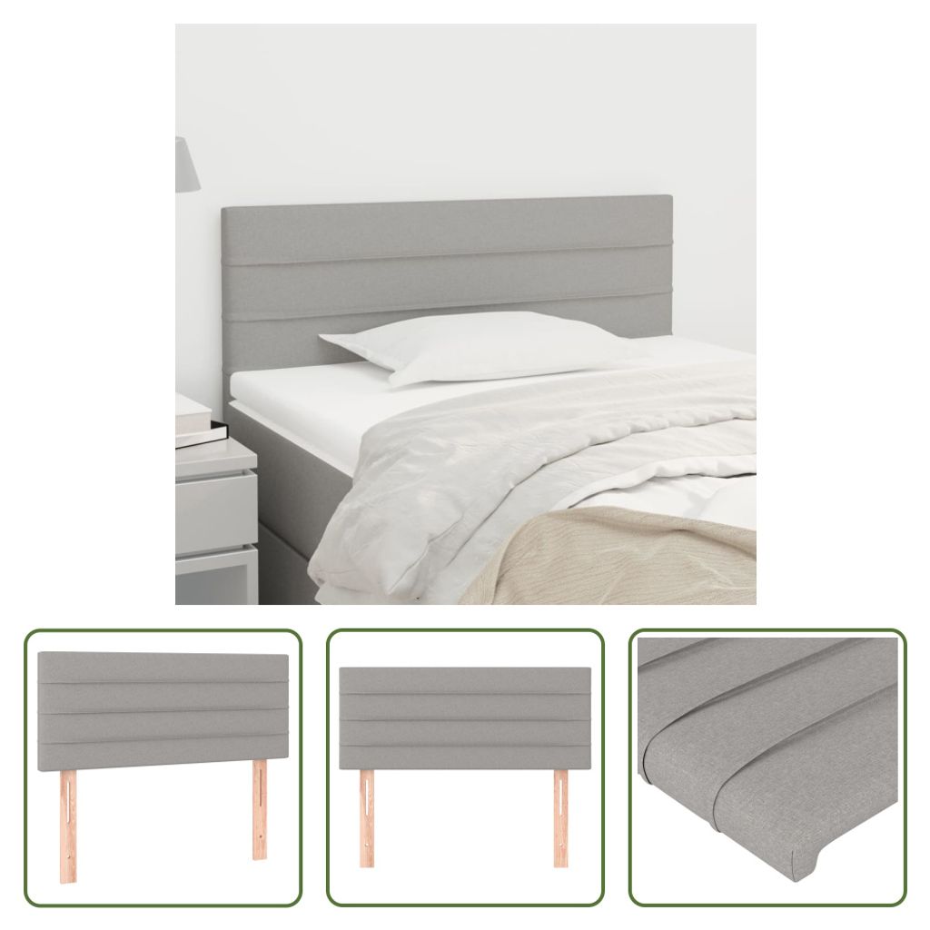 The Living Store Kopfteil Hellgrau 90x5x78/88 cm Stoff