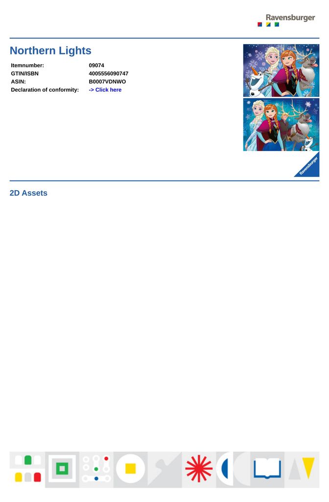 Ravensburger 9074 Ravensburger Disney Frozen Nordlichter Image du produit 