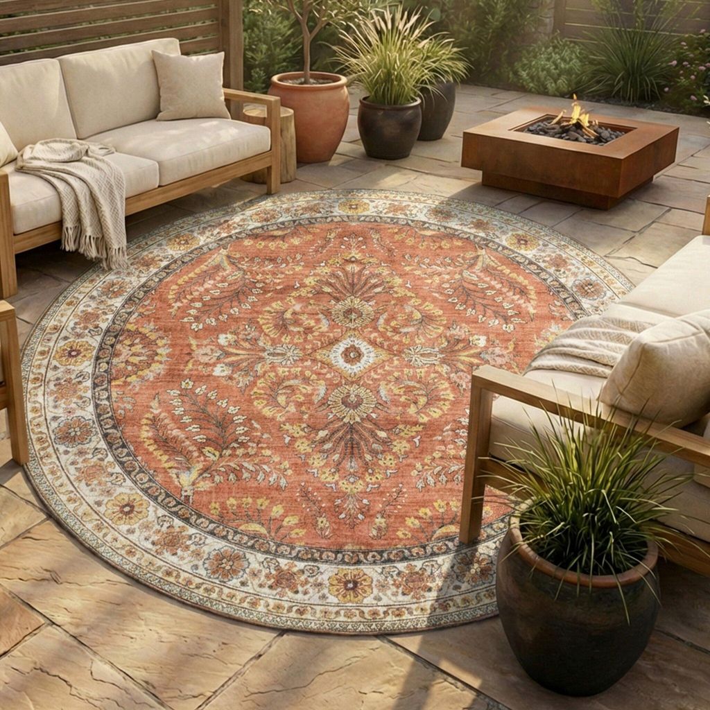 Volero - Okrągły dywan zewnętrzny Vintage - Santo Flora Zdjęcie produktu 