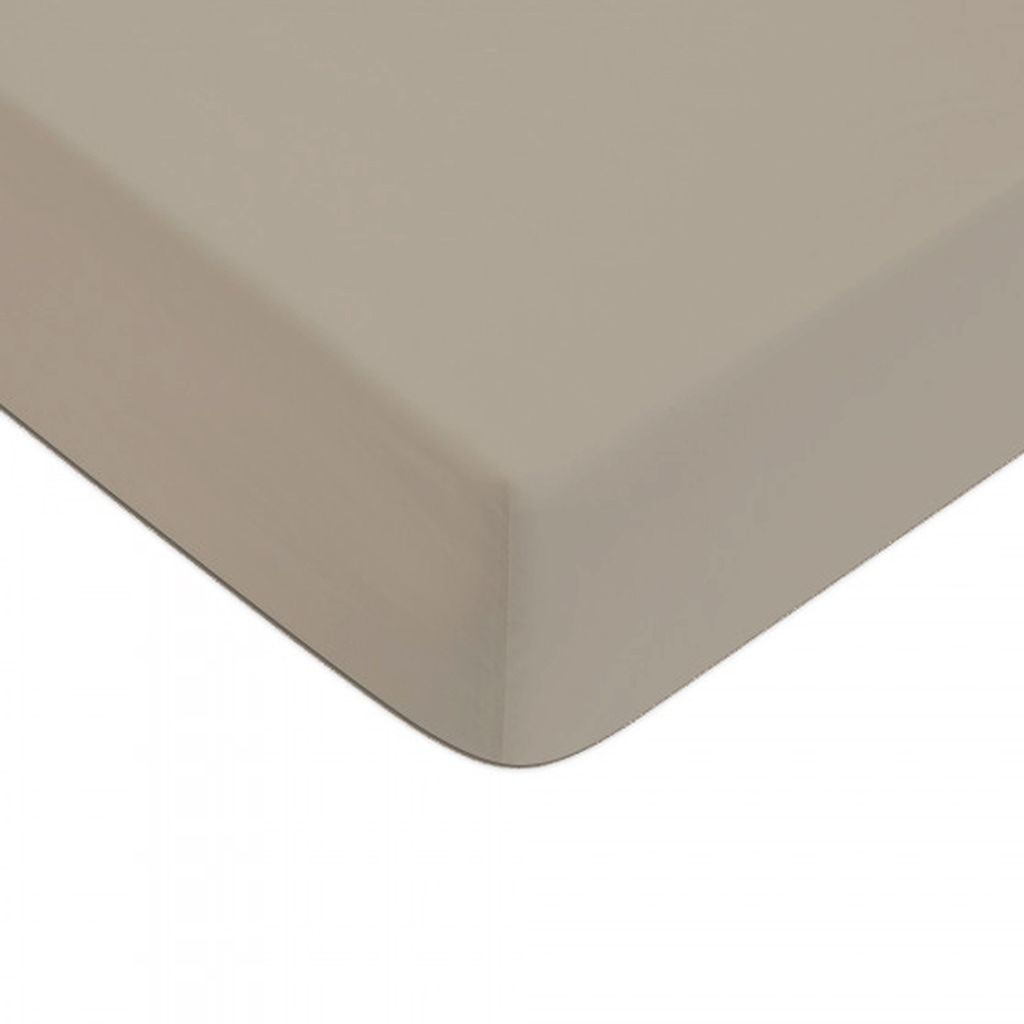 Tommy Hilfiger Mako-Satin Spannbettlaken Plain Satin Farbe Oat Größe 140x200