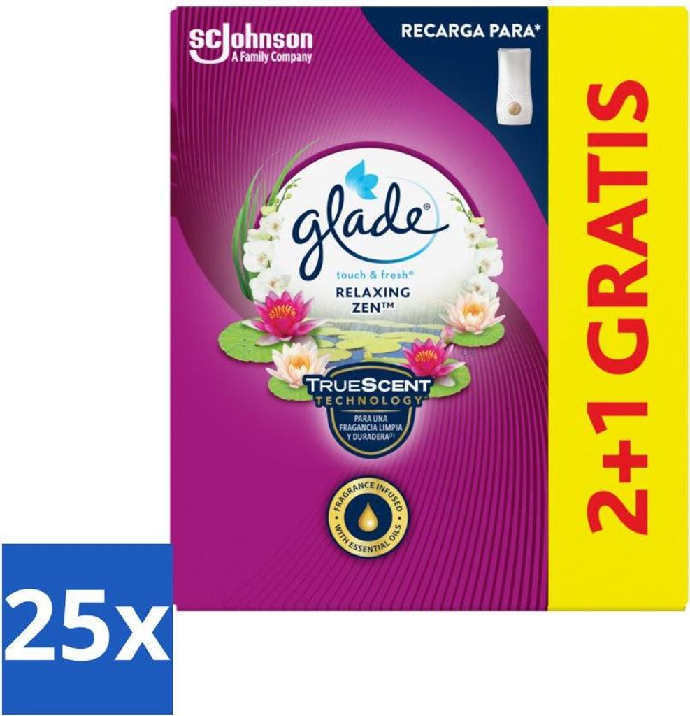 Glade - Touch & Fresh - Entspannendes Zen - 10 ml - Vorteilspack - 25 Stücke