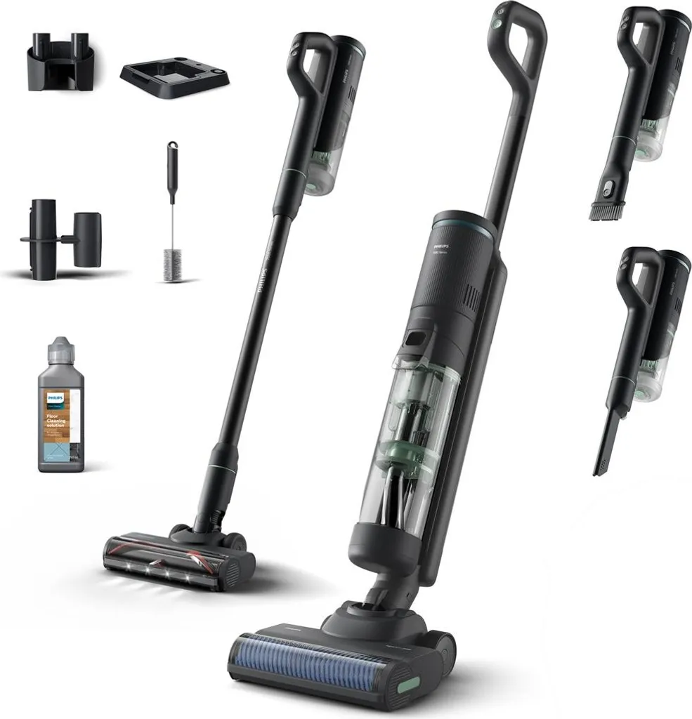 Nettoyage Complet avec l'Aspirateur Balai Philips 7000 pour Sols Secs et Humides