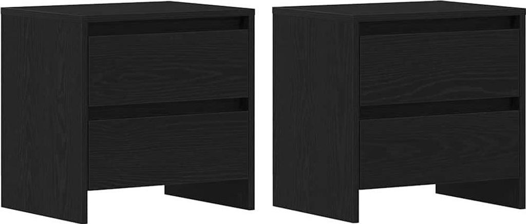 (Robust Möbel)Nachttisch 2er Set, für Schlafzimmer - elegantes Design - Nachtkommode - Schwarz Eichen-Optik 45x34x44,5cm - Nachttische & -sch...