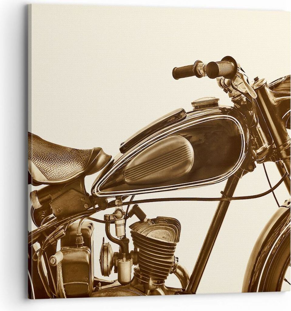 Bild auf Leinwand - Leinwandbild - motor retro - 70x70cm - Wand Bild - Wanddeko - Wandbilder - Leinwanddruck - Bilder - Kunstdruck - Wanddekoration...