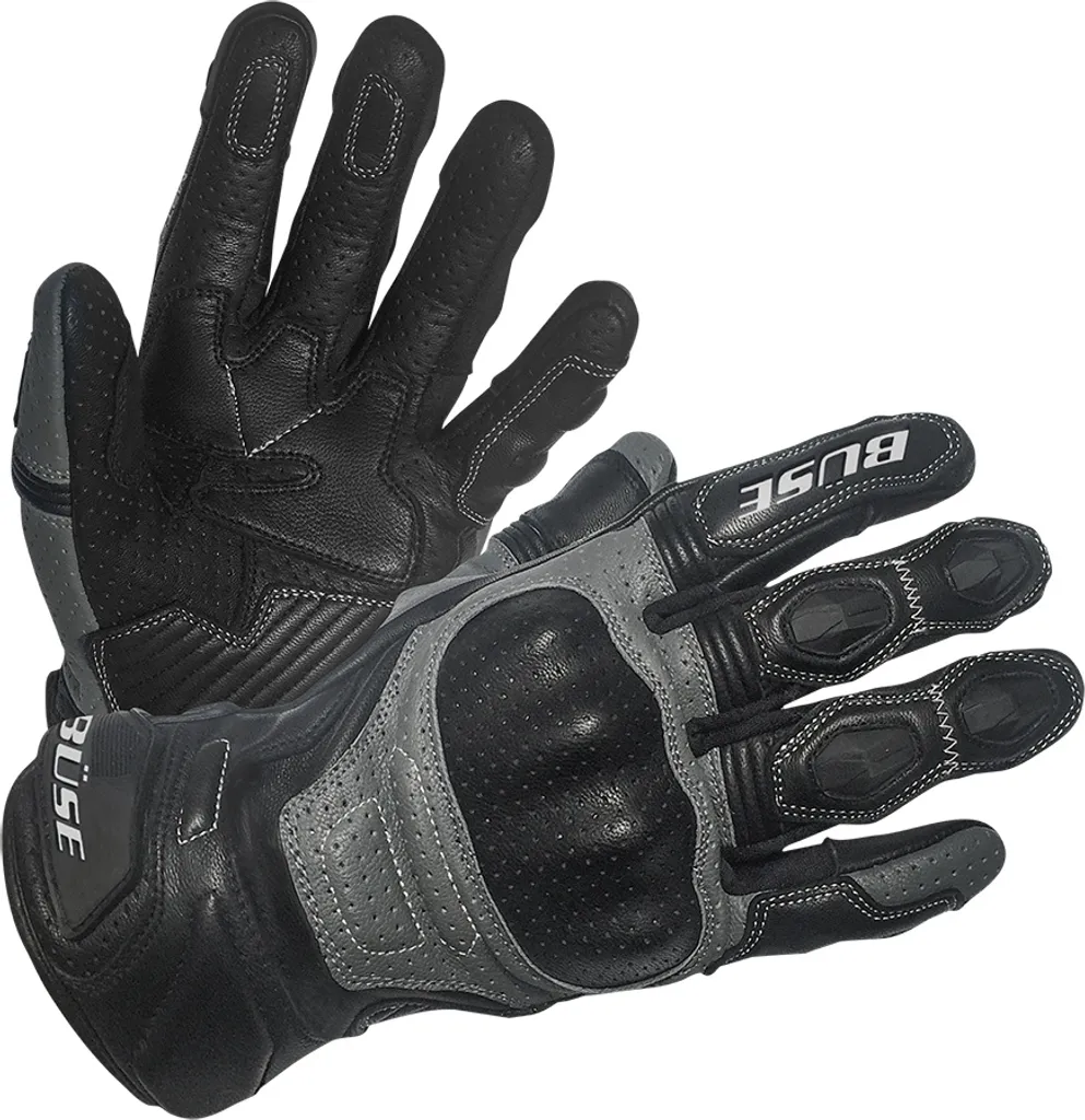BUSE Gants de moto Miles gris taille 12 - Gants de route en cuir souple