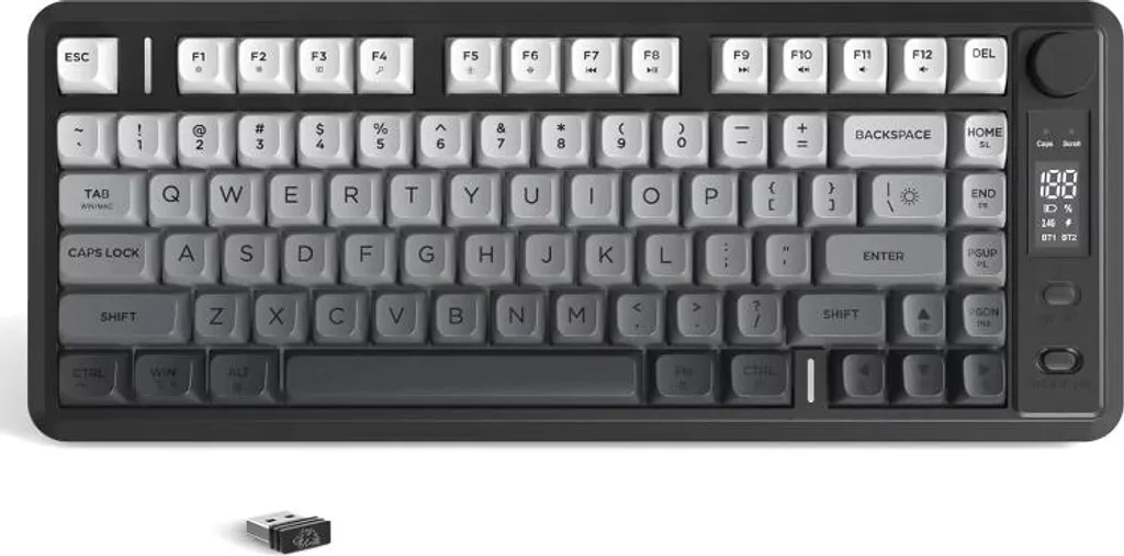 Clavier gaming sans fil pour PC et ordinateur portable Noir et Blanc