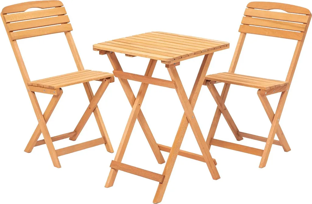 Ensemble Table et Chaises Isso Marron Design Compact Gain de Place