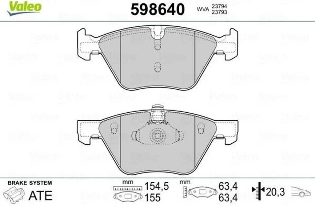 Garnitures de Frein Avant Valeo pour BMW Série 5 E60 E61 F10 et F11 OE