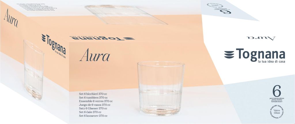 Tognana AURA 6er-Set Gläser transparent 370 ml