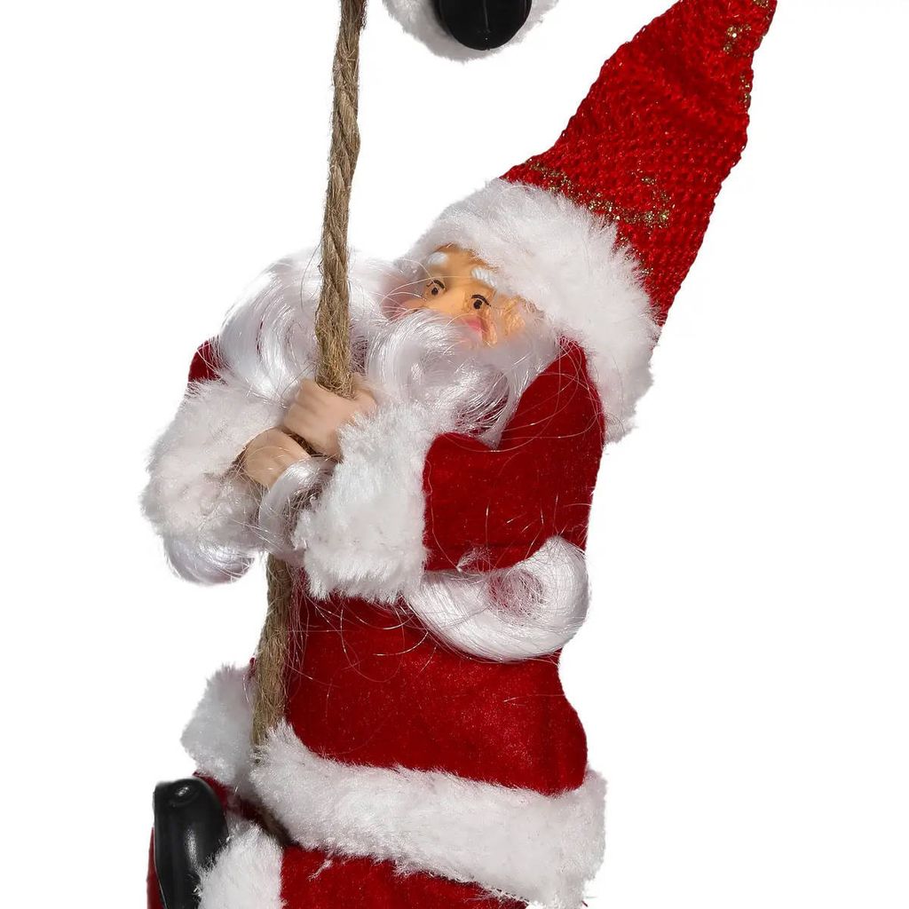 Girlande kletternde Weihnachtsmänner aus Kunststoff 110 cm