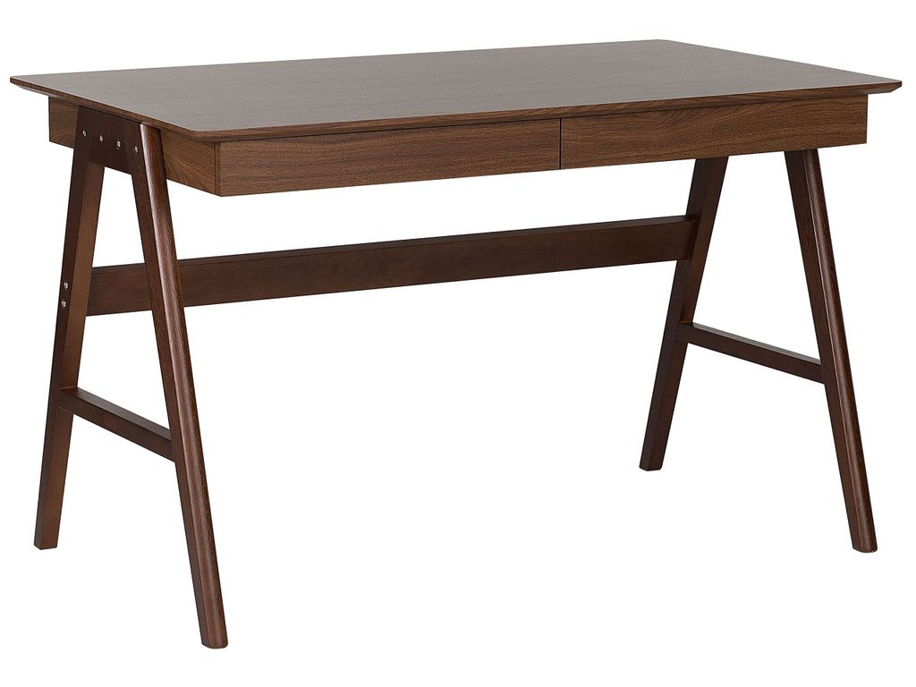 BELIANI Schreibtisch Braun 120 x 70 cm 2 Schubladen Modernes Design