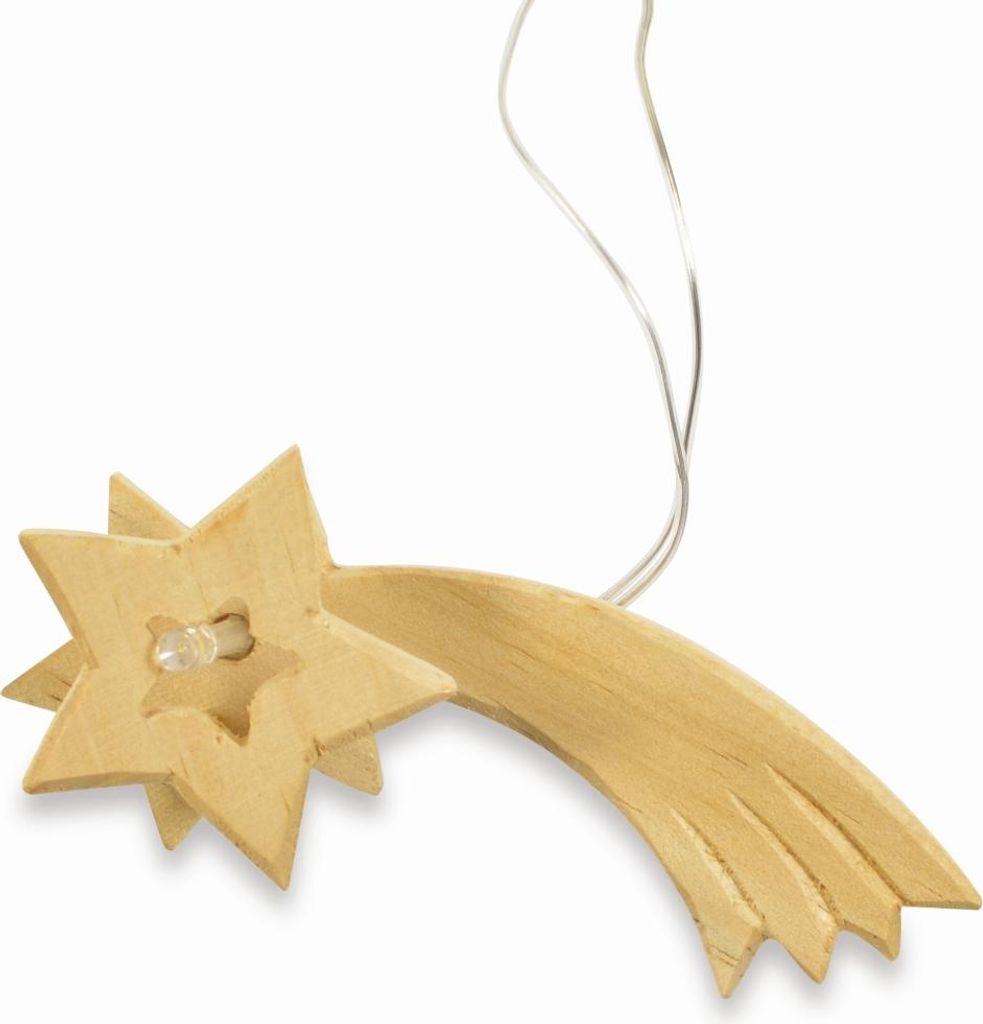 LED-Komet für Krippenstall | 10,5 cm | Holz mit Beleuchtung Produktbild 