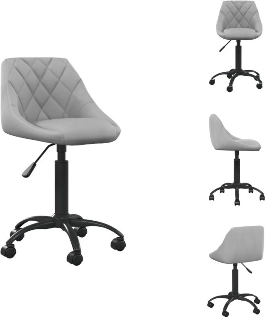 vidaXL Sedia da ufficio in velluto grigio chiaro - Sedie da ufficio