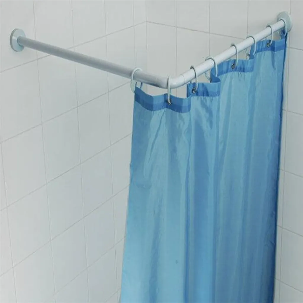 Support fixe en aluminium pour rideau de douche blanc de 80 x 170 cm
