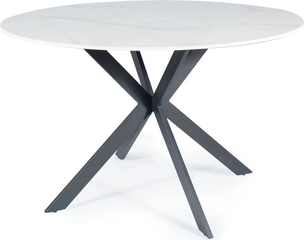 Stół okrągły TALIA 120x120 biały/czarny Zdjęcie produktu 