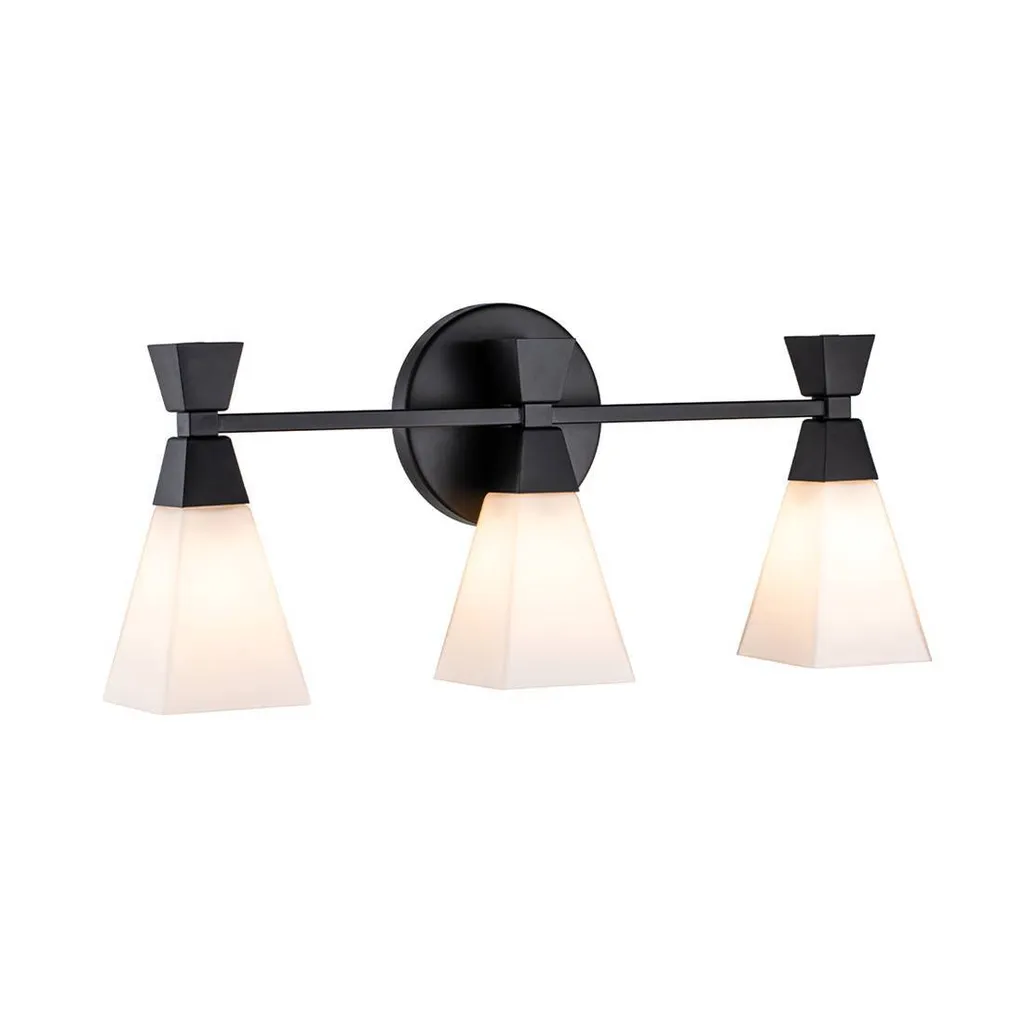 Applique IP44 en métal noir mat Bowtie 57cm pour miroir salle de bain