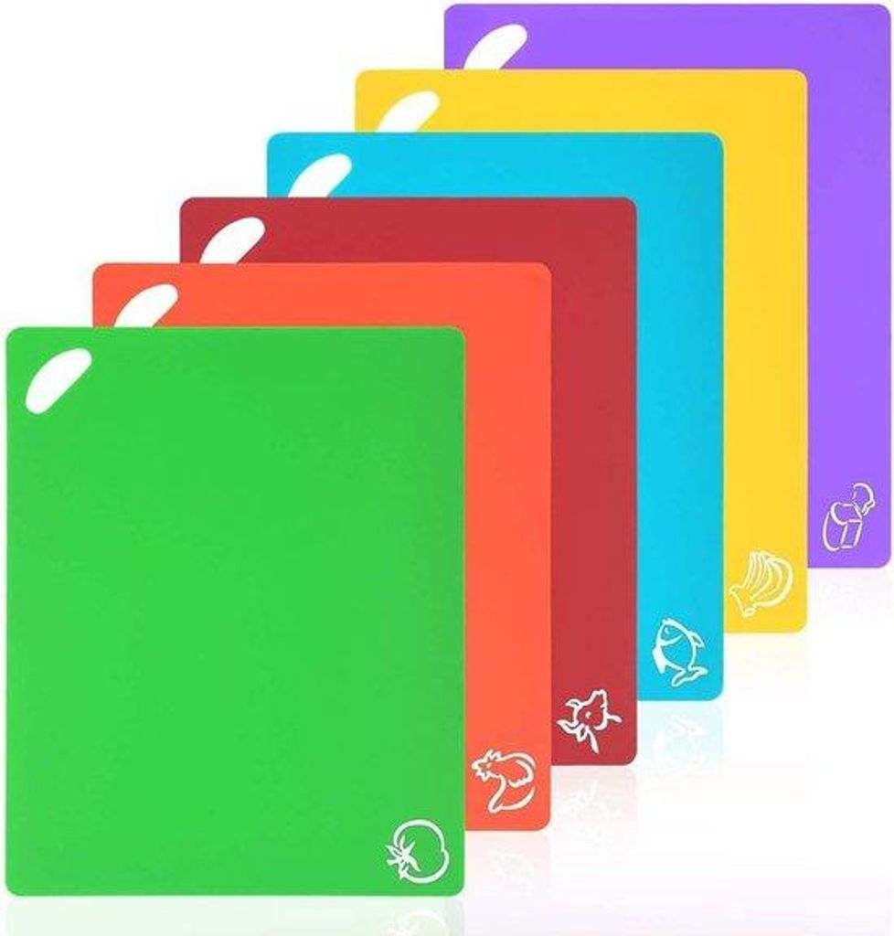Flexibles Kunststoffschneidebrett-Set von 6 Stück, Antirutsch, BPA-frei, 6-teilig