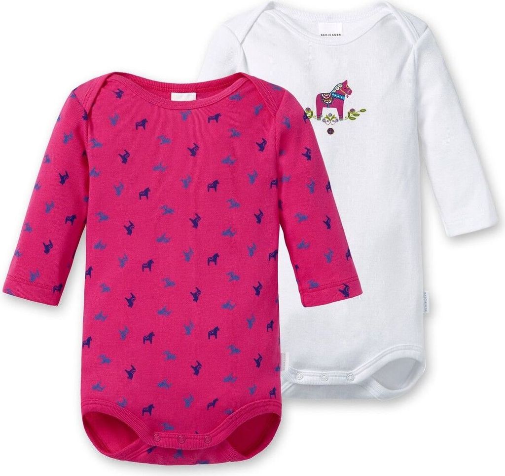 Schiesser - Mädchen Babybody langarm Doppelpack Gr. 62
