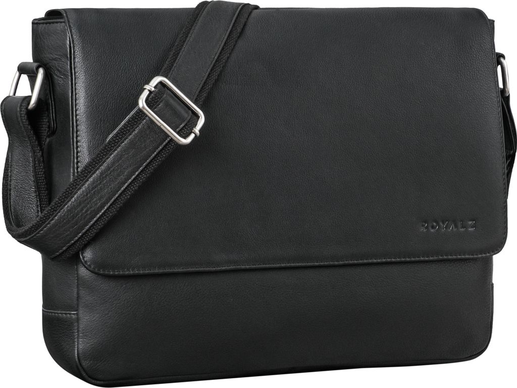 ROYALZ Vintage Umhängetasche Leder mittel-groß für Herren Damen 14 - 15 Zoll Laptop-Tasche "San Diego" Bürotasche Messenger Bag Arbeitstasche A...