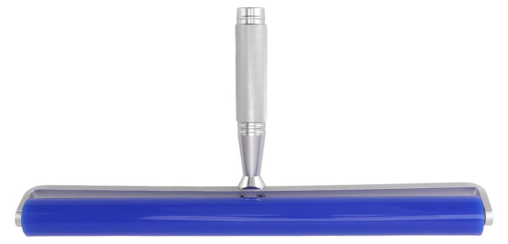Manuelles Rollenreinigungswerkzeug aus Silikon, laminierter statischer Fusselentferner mit Metallgriff, blau, 12 Zoll