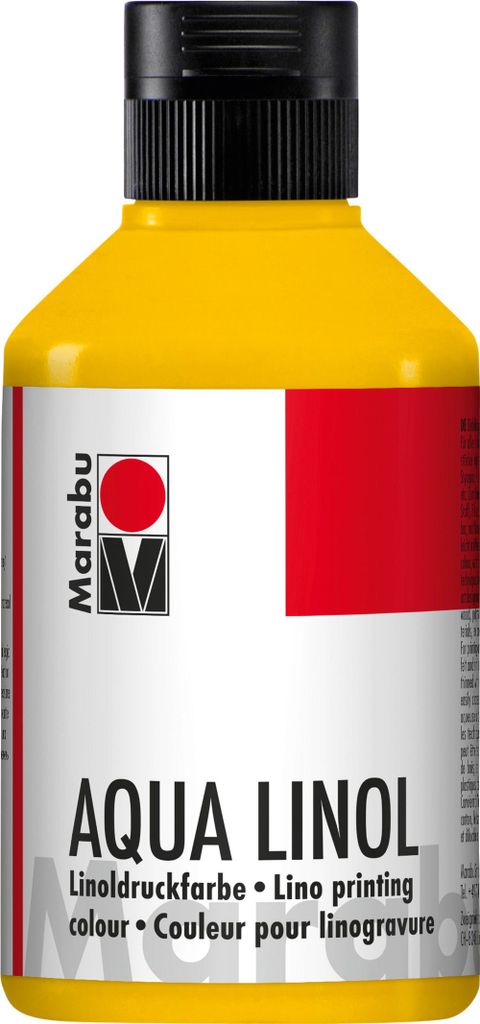 Marabu Aqua-Linoldruckfarbe mittelgelb 021 250 ml Produktbild 