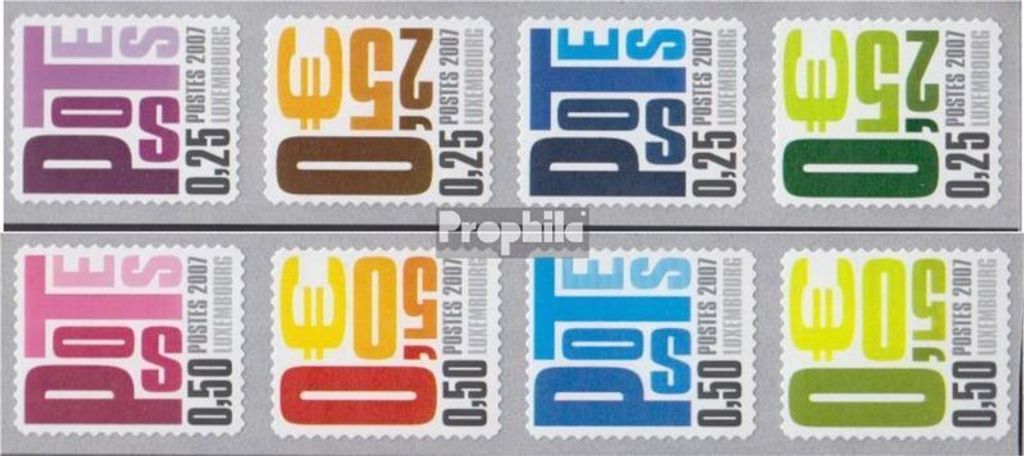 Briefmarken Luxemburg 2007 Mi 1737-1744 Viererstreifen (kompl.Ausg.) postfrisch Freimarken