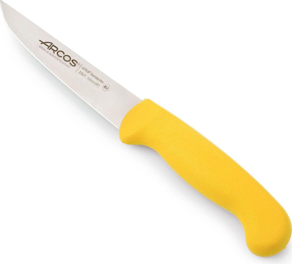 Gemüsemesser Arcos 2900 - Prof 290100 rostfreier Stahl Nitrum mango ergonomisches gelbes Polypropylen und 10 cm Klinge, Display-Abdeckung