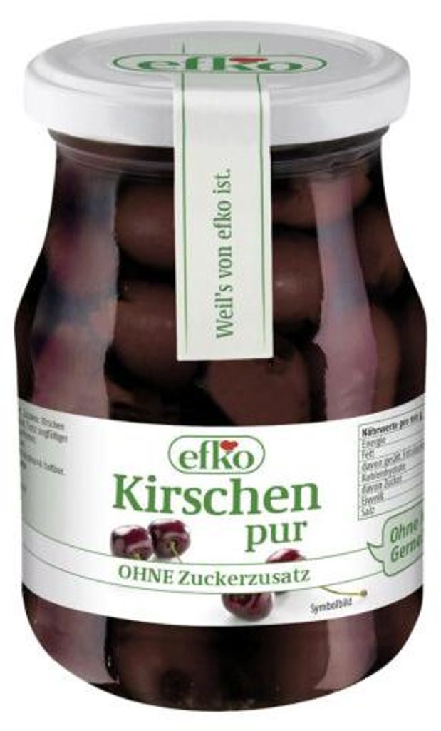 Kirschenkompott pur 370ml von efko - 6er Vorteilspack Produktbild 