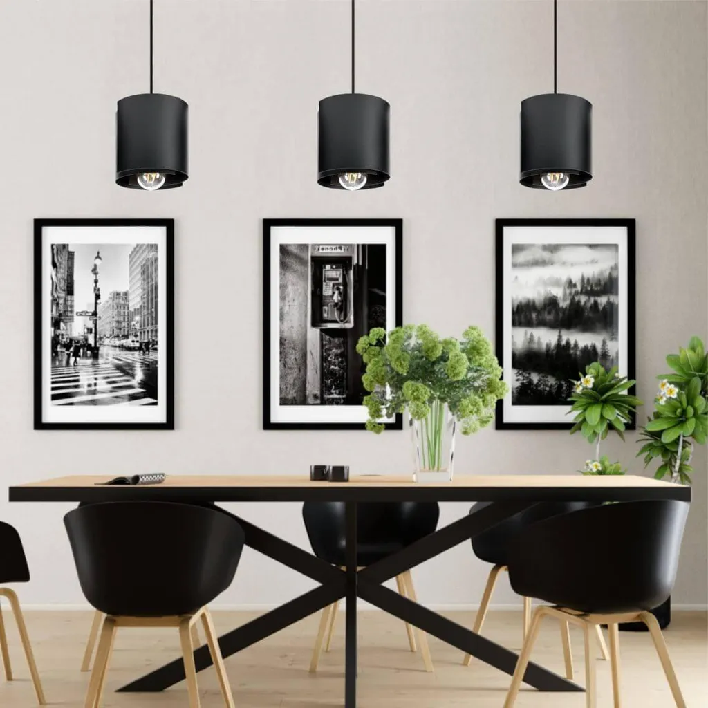 Éclairage Plafond Ajustable Noir HUGO 1 pour Espaces Sombres E27