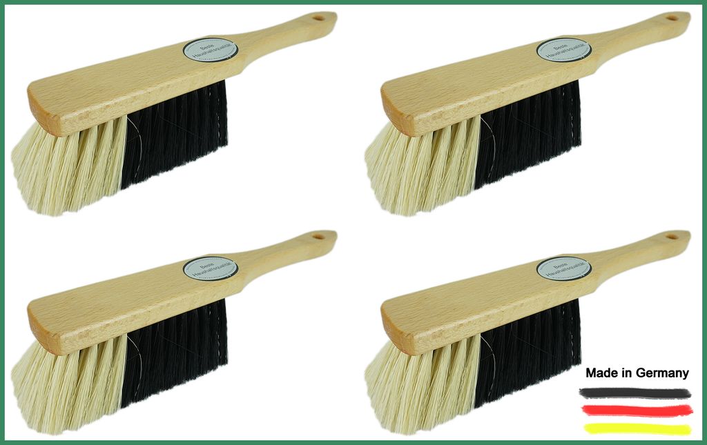 Novaliv 4x Handfeger Rosshaar Hand Brush Handkehrer Schweifhaar Tierhaar Rosshaarbesen