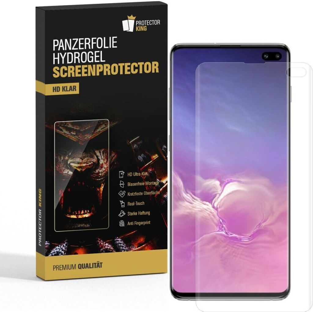 2x Panzerfolie für Samsung Galaxy S10 Plus FULL-CURVED HYDROGEL Displayschutz HD KLAR Schutzfolie ANTI-SHOCK/ ANTI-KRATZ/ ANTI-BRUCH/ ANTI-SCHMUTZ