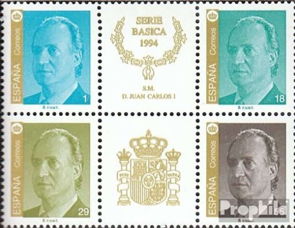Briefmarken Spanien 1994 Mi 3137-3139,3166 Sechserblock postfrisch Freimarken