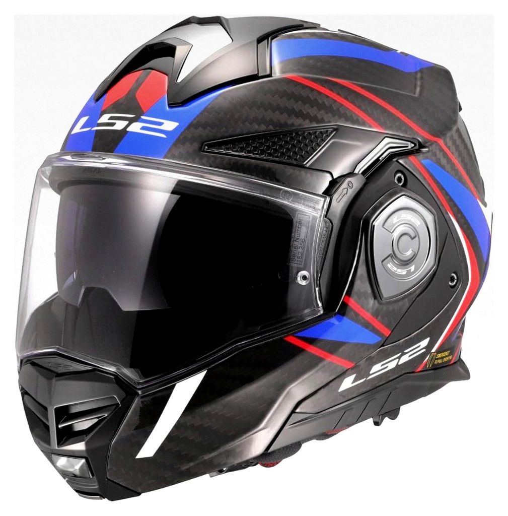 Modularer Motorradhelm ADVANT X CARBON FUTURE II Glänzend Weiß Blau, XL