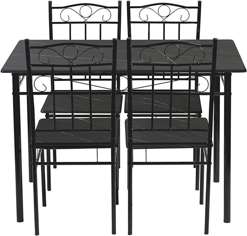 HJ WeDoo Essgruppe Industrial Style - Esstisch mit 4 Produktbild