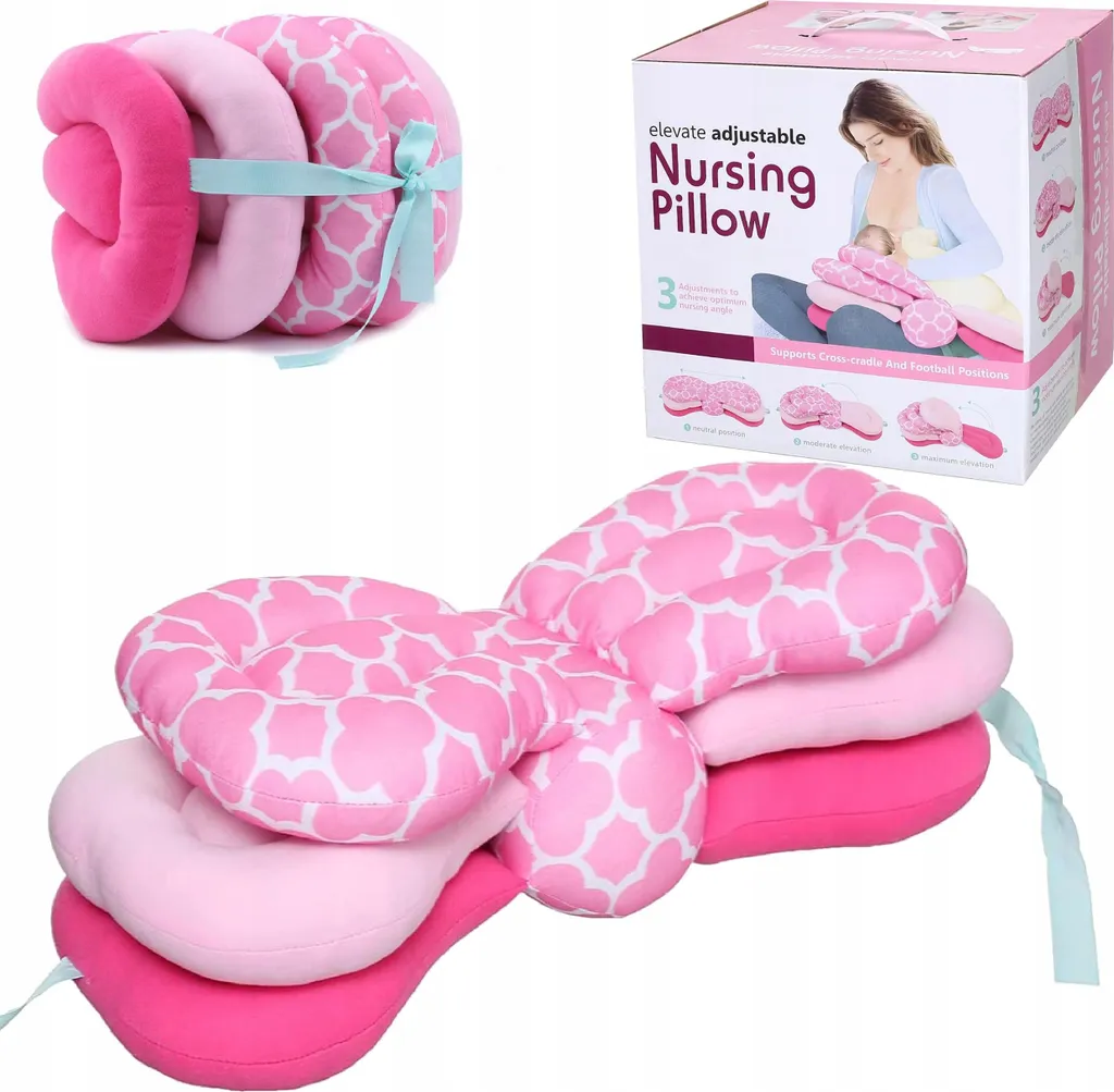 Oreiller d'allaitement modulable 66525 en coton doux avec drap amovible