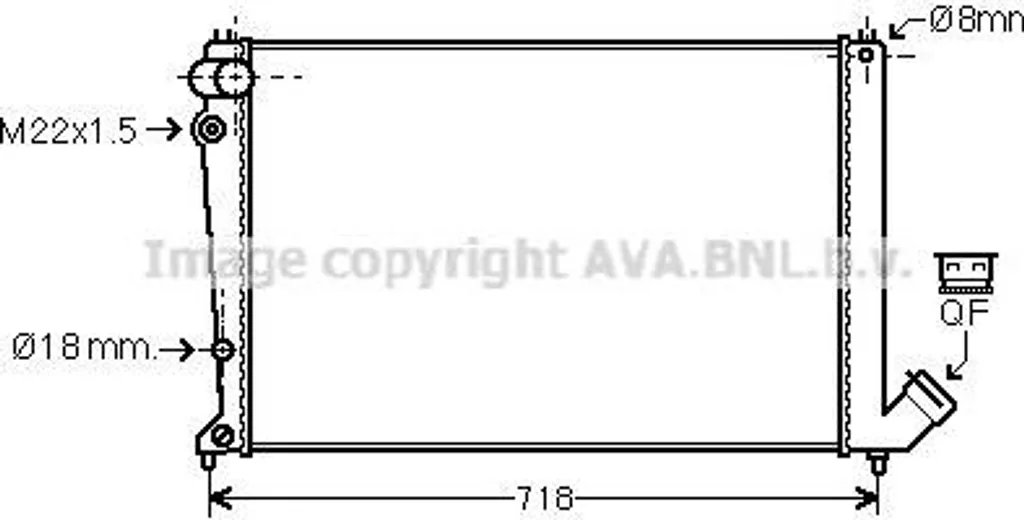 Radiateur Aluminium AVA CNA2107 Robuste Compatible OE 1301FP pour 406