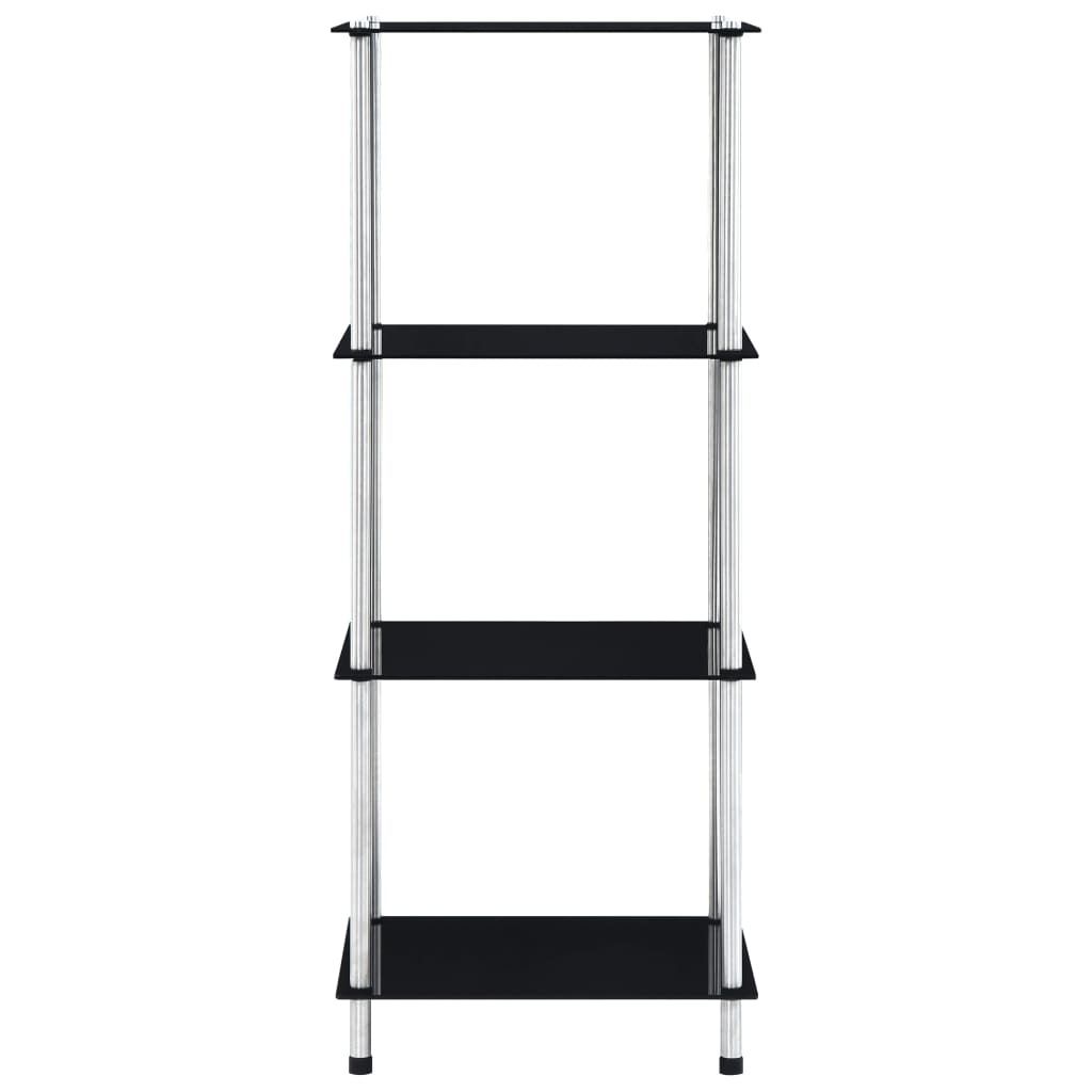 vidaXL Scaffale a 4 ripiani nero 40x40x100 cm in vetro Immagine del prodotto 