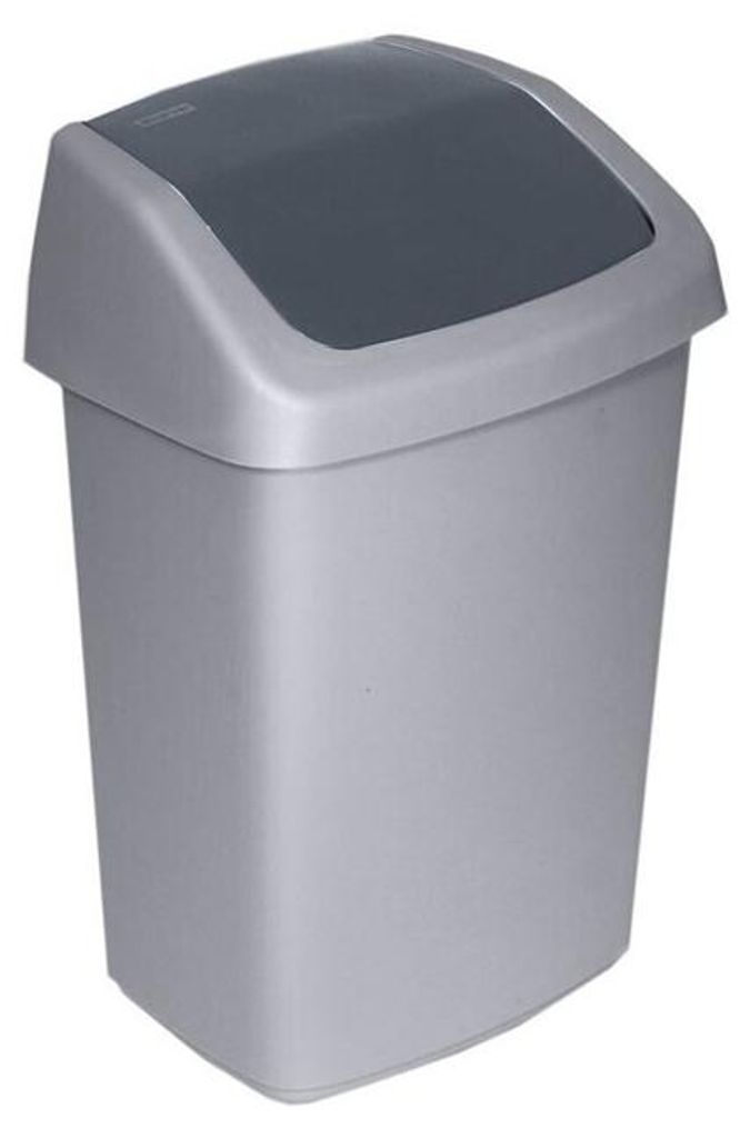 Curver, cubo con tapa, color plateado, 10 litros. Imagen del producto 