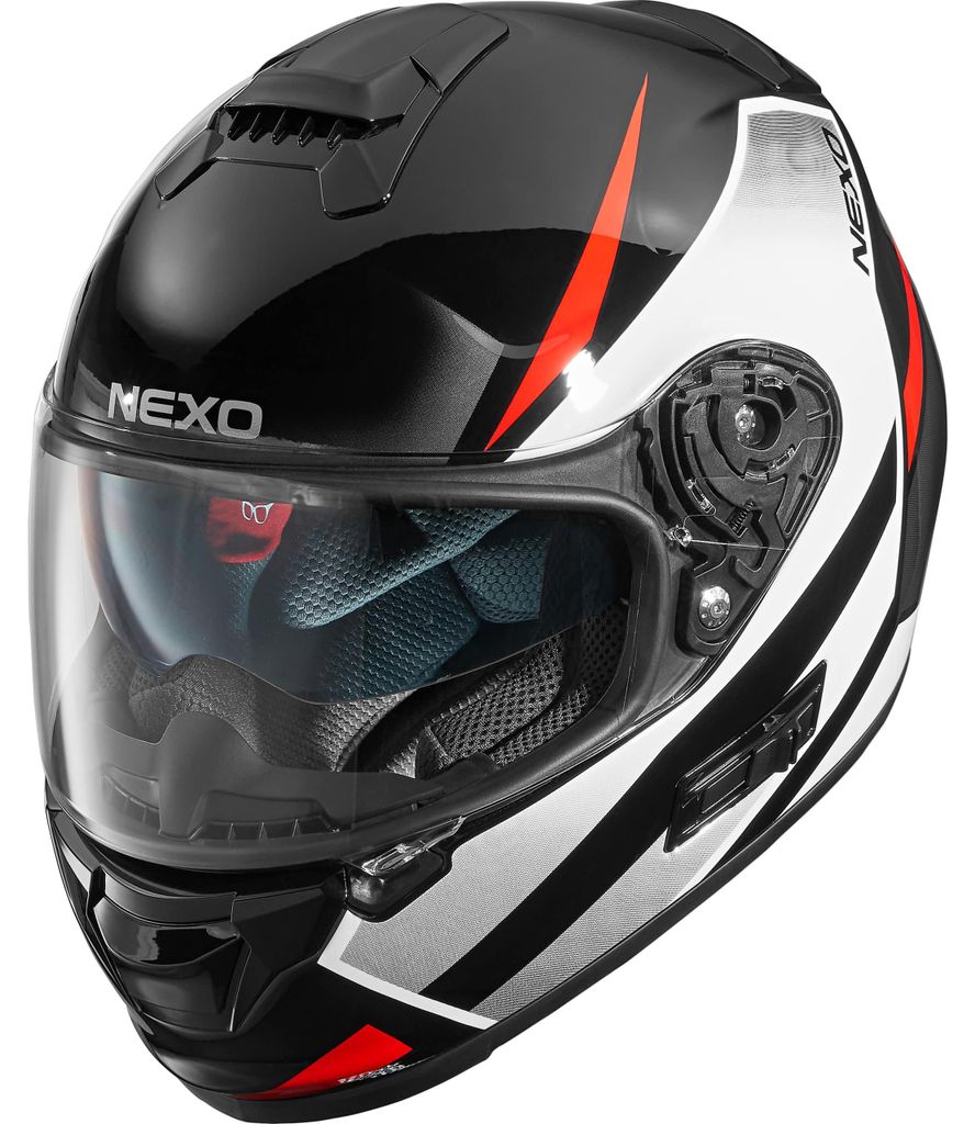 Nexo Fiberglas Tour Comfort Motorradhelm mit Sonnenblende, 1450g