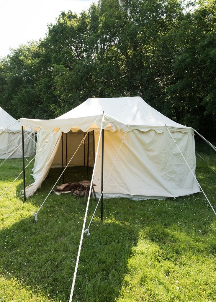 Ritterzelt Burgund, 5 x 8 m, 425 gsm, naturfarben, Mittelalterzelt