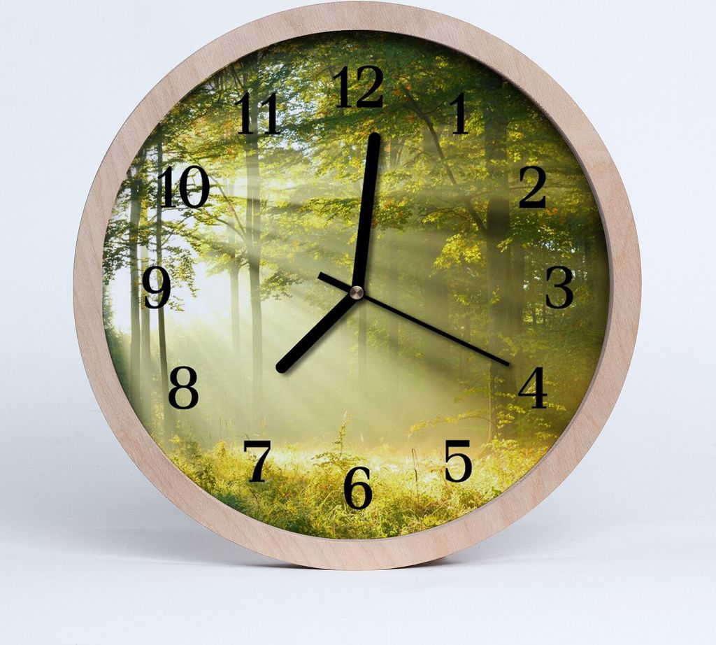 Holzuhr 30fi cm wanduhr - Natur Wald Rays