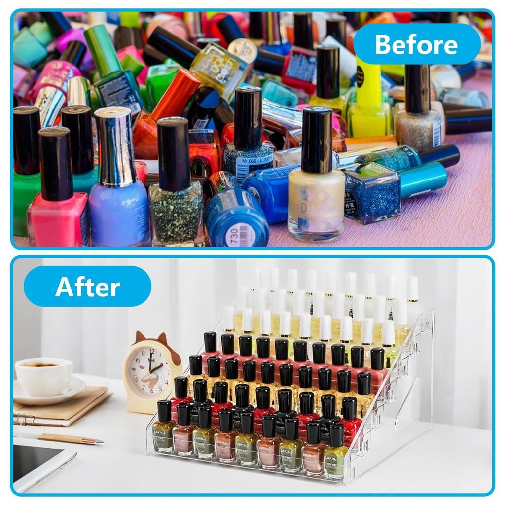 2 Stück Acryl Nagellack Organizer mit 6 Ebenen für