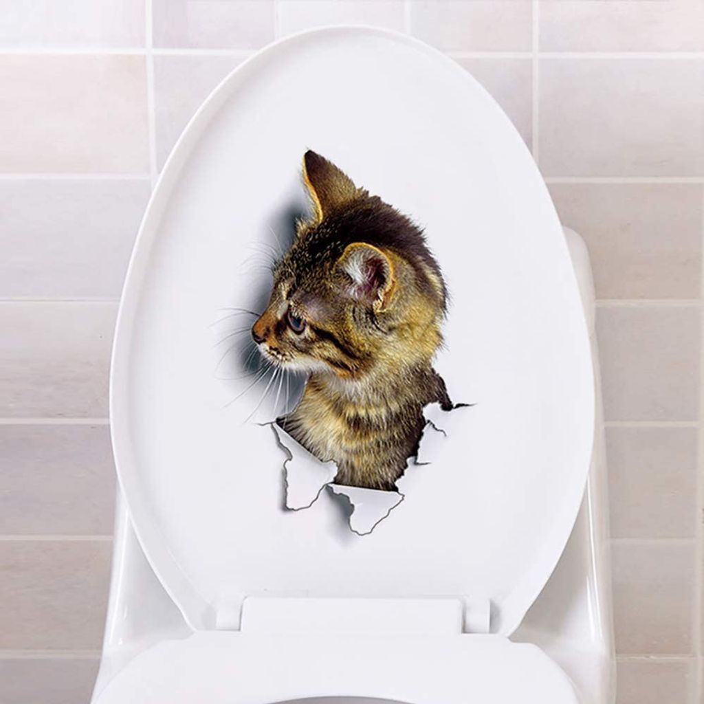 3D Katzen Wandaufkleber - Wasserdichte Tier Deko Für Badezimmer